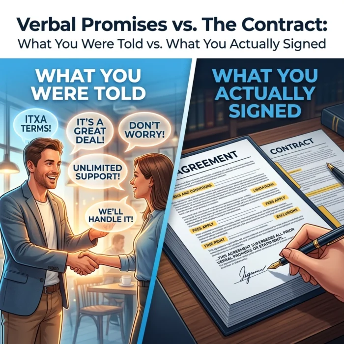 comparing timeshare sales promises versus reality.